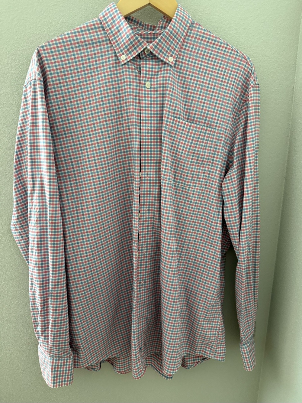Johnnie-O Prep-Formance Men’s XL Red Blue Check Performance Button Down Shirt